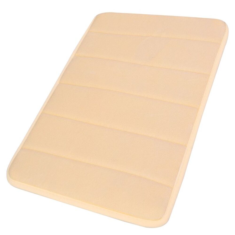 Velvet Memory Foam Bath Mat Soft Absorbent Bath Mat 32" x 20" Beige